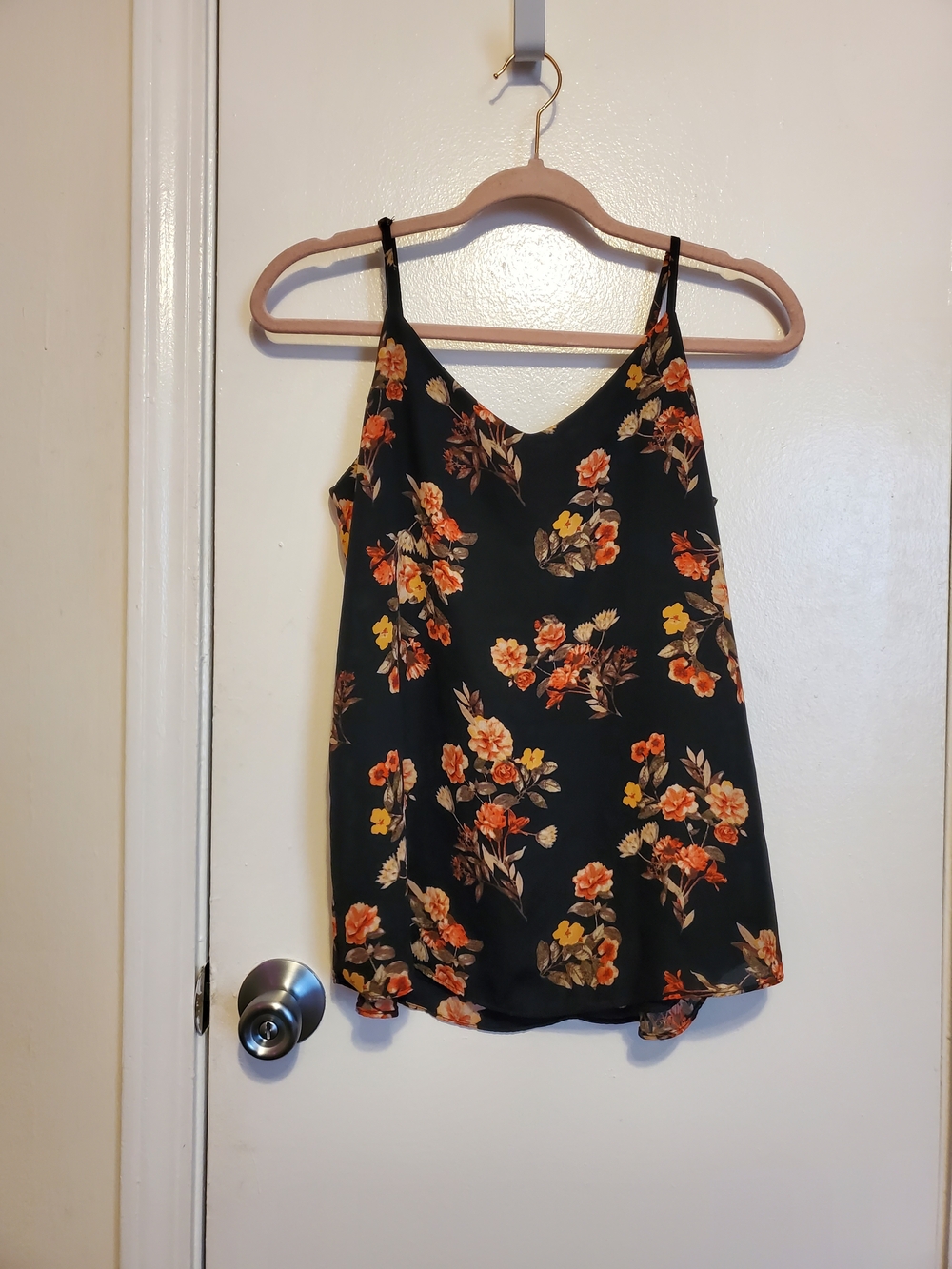 Pink Republic Black Floral V-Neck Camisole